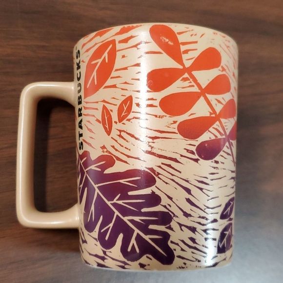 Starbucks Ombre Woodcut Autumn Leaf 12oz. Mug 2017 - Picture 2 of 7
